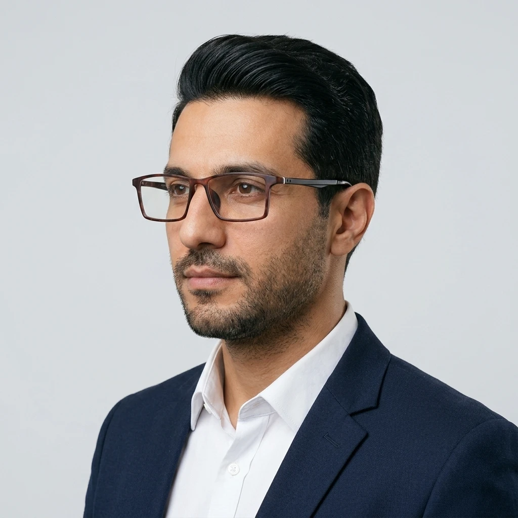 پرو آنلاین عینک طبی مگنتی Polo George مردانه جنس TR90 رنگ قهوه‌ای روی صورت