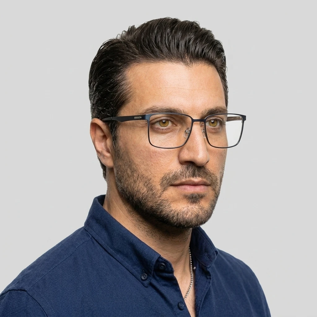 عکس بقیه موارد عینک طبی فلزی مردانه برند VINCENZO رنگ navy