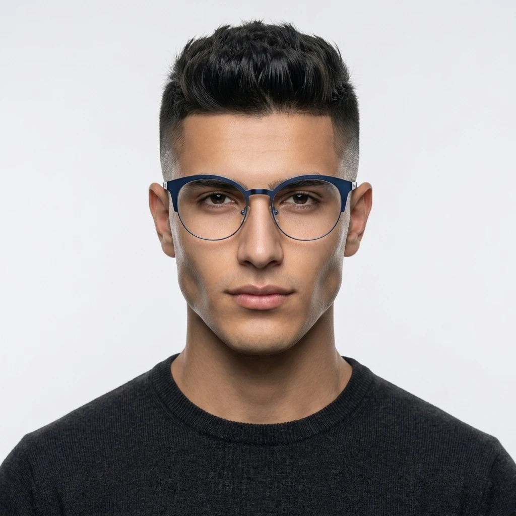 عکس بقیه موارد عینک طبی فلزی رنگی با کاور آفتابی رنگ blue