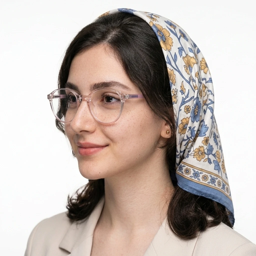 پرو آنلاین فریم عینک طبی مردانه-زنانه کائوچو شفاف نیمه گرد برند Eyewear کد ۱۷۱۴ جنس کائوچو رنگ بنفش روی صورت