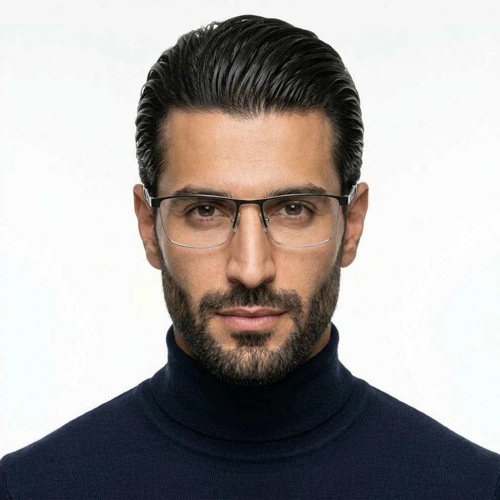 عکس نمای از بالا عینک طبی فزی برند پروشه مدل 66334 رنگ black,silver
