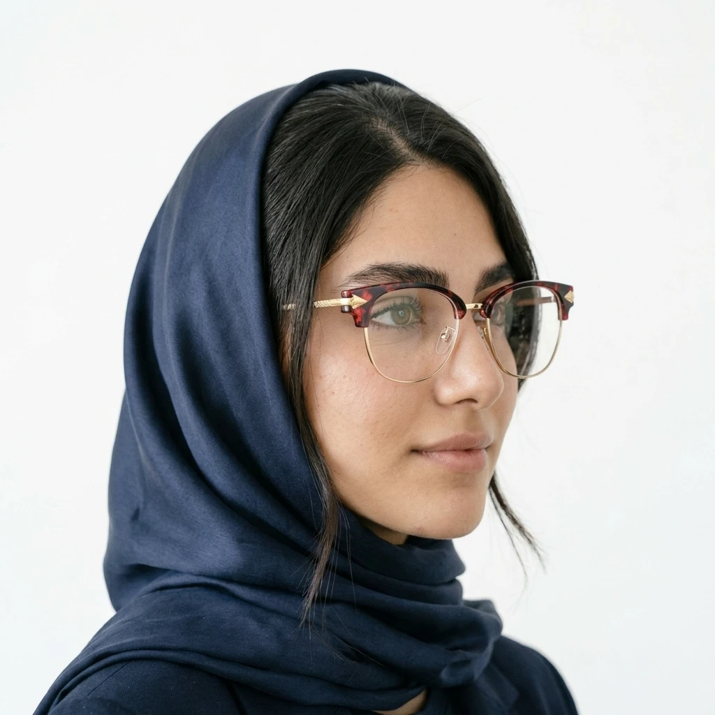 پرو آنلاین عینک طبی مدل کلاب مستر برند AIPO زنانه جنس کائوچو رنگ gold__red روی صورت