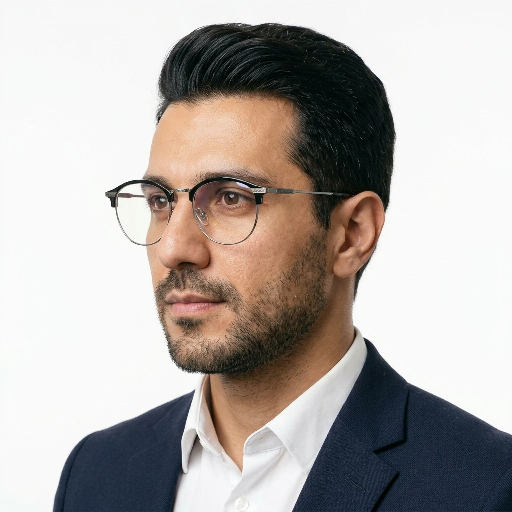 عکس نمای دسته عینک طبی گرد مدل کلاب مستر کد 8938 رنگ black:مشکی نک مدادی,gray