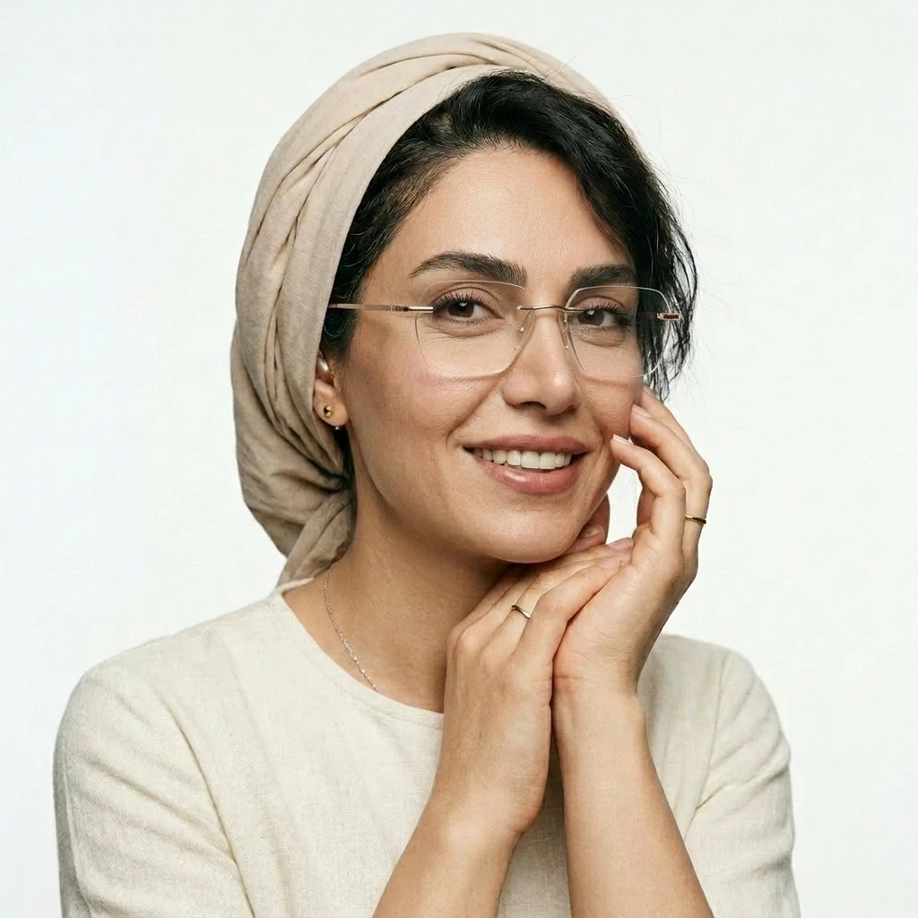 پرو آنلاین عینک طبی بدون دور Patek Philippe زنانه برند PATEK PHILIPPE جنس فلزی رنگ طلایی - قهوه‌ای روی صورت