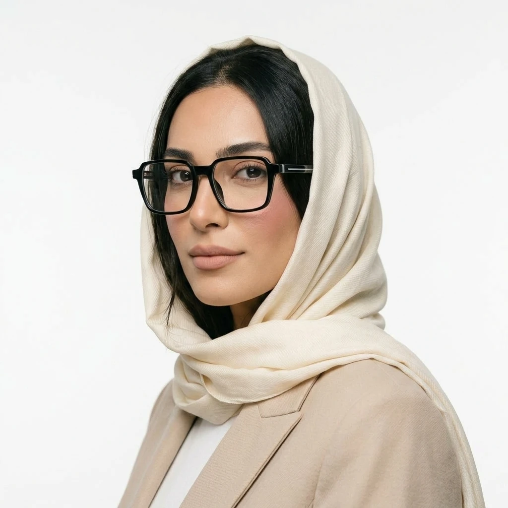 پرو آنلاین عینک طبی نشکن برند PATEK PHLIPPE زنانه برند PATEK PHILIPPE جنس TR90 رنگ مشکی - خاکستری روی صورت