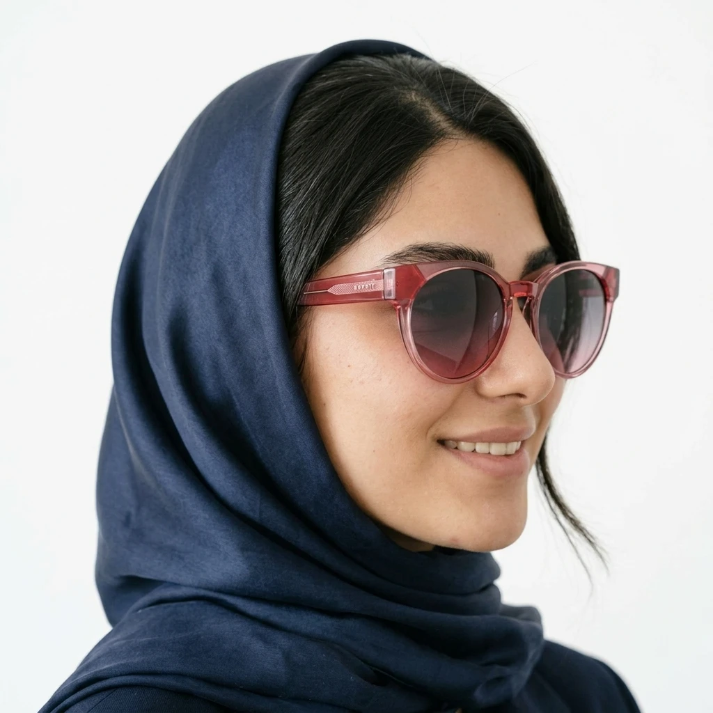 پرو آنلاین عینک افتابی برندESPRIT زنانه رنگ قرمز روی صورت