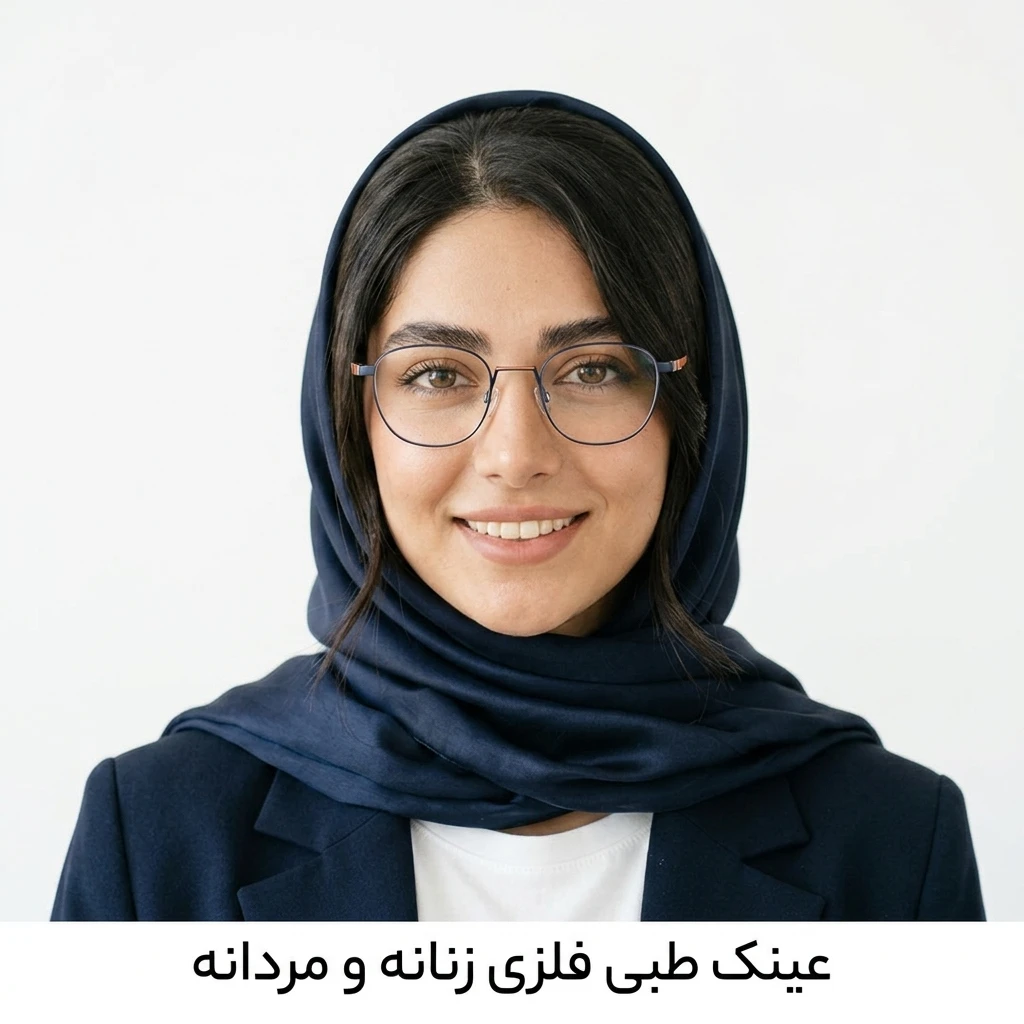 عکس بقیه موارد عینک طبی فلزی زنانه و مردانه رنگ navy,orange:سرمه‌ای