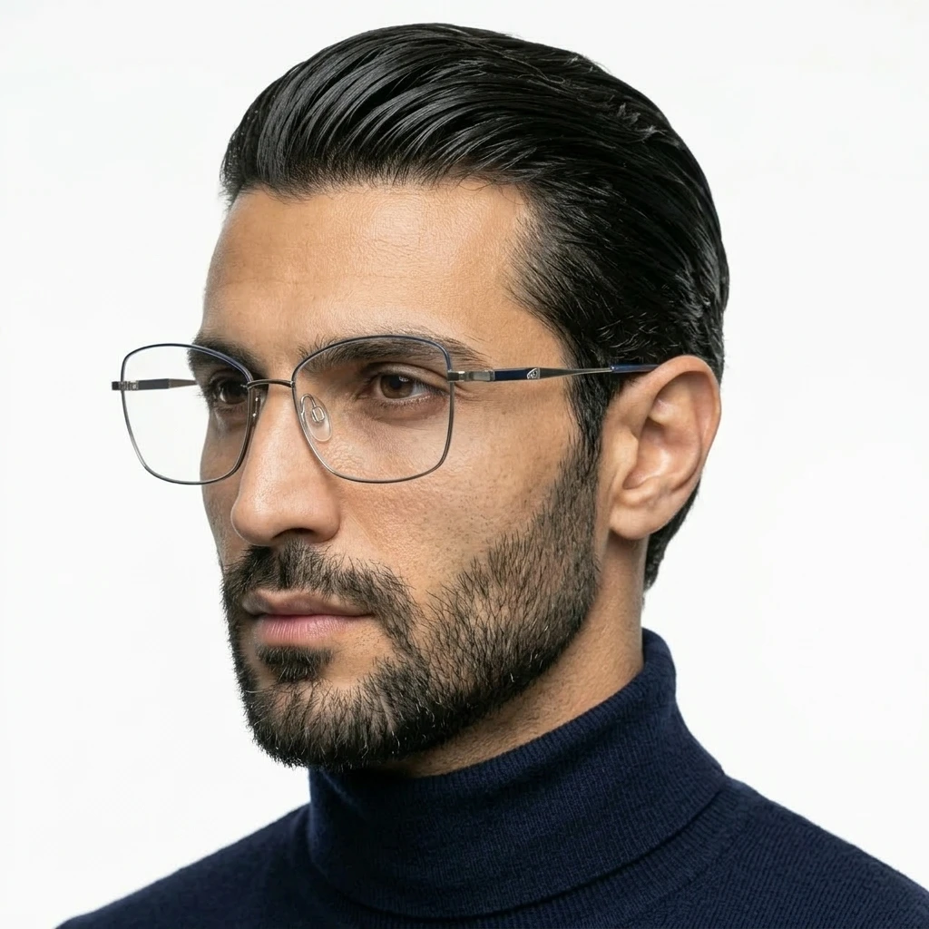 عکس بقیه موارد عینک طبی تیتانیومی برندCHARMANT رنگ silver:نقره‌ای,navy