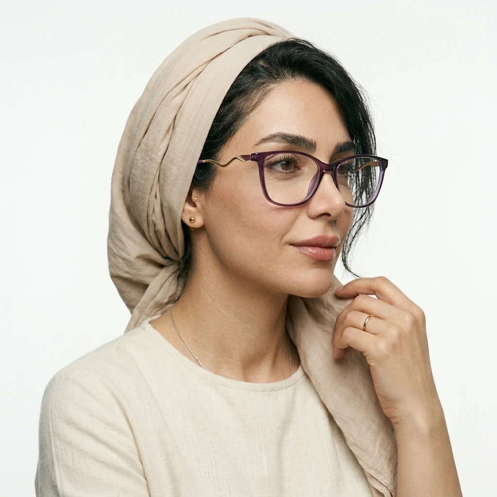 عکس بقیه موارد عینک طبی زنانه شفاف DIAMOND رنگ gold,purple:بنفش براق با دسته‌های طلایی